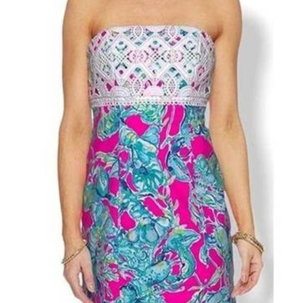 Lilly Pulitzer Brynn Dress "Lobsters In Love" Size 6